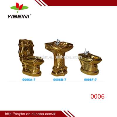 Luxury gold decoration sanitary ware set_decoration toilet set