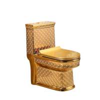 Hot sales in Mideast Electroplated golden  Luxurious decoration bathroom golden toilet